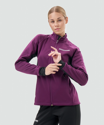 Тренировочная куртка женская для лыж и бега Nordski Core Purple/Black W NSW662526