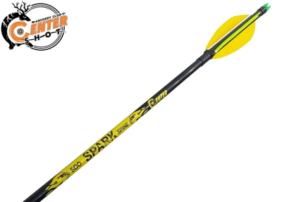 Стрела лучная фибергласс Centershot Spark 500 натуральное оперение 4" (CSTJ-C05001-Feathers)