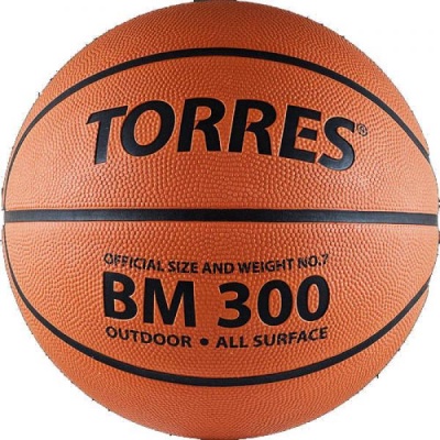 Мяч для баскетбола TORRES BM300, оранжевый, размер 7