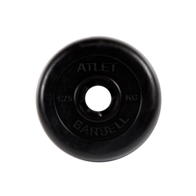 Диск обрезиненный MB Barbell "Atlet", d=31мм, вес 1,25 кг, черный в Магазине Спорт - Пермь