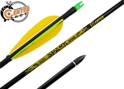 Стрела лучная фибергласс Centershot Spark 500 натуральное оперение 4" (CSTJ-C05001-Feathers)
