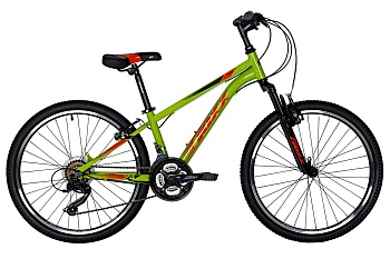Велосипед FOXX AZTEC 24", 18 скоростей, (рама 14), зеленый