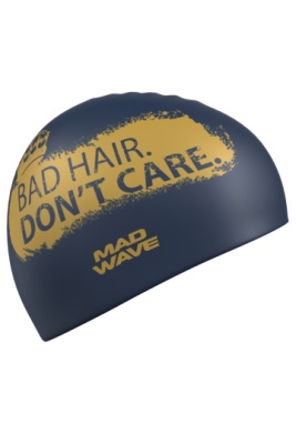 Шапочка для плавания силиконовая Mad Wave Don't care, M0554 65 0 00W, Navy в магазине Спорт - Пермь