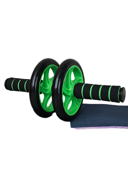 Ролик для пресса Woohooo Double Wheel Ab Roller, 32 х 32 х 15см, зеленый в Магазине Спорт - Пермь