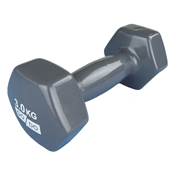 Гантель виниловая GO DO, 3кг, серая в Магазине Спорт - Пермь