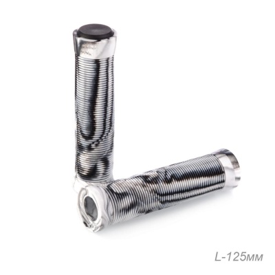 Грипсы TPE/BG-125TK-TPE-Gr-BAG, 125мм, 2шт,  серый/черный